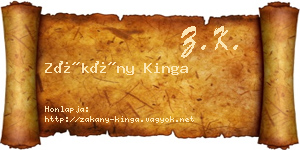 Zákány Kinga névjegykártya