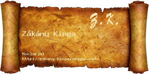 Zákány Kinga névjegykártya