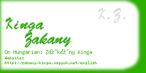 kinga zakany business card